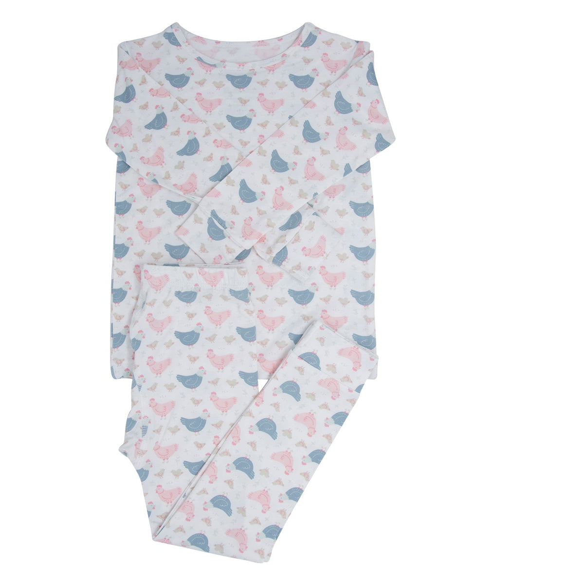 Pijama de bambú de gallinas rosas para niños grandes