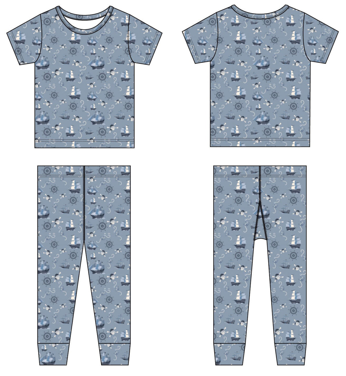Pijama Barcos Piratas Niño Grande M/C