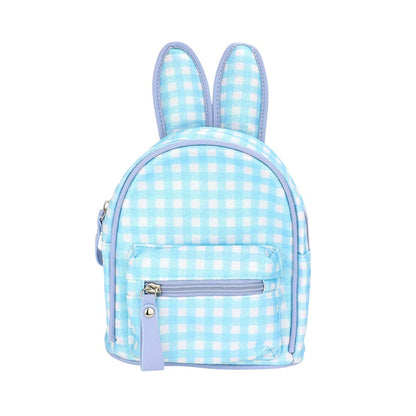 Glittered Check Patterned Bunny Mini Backpack Bag