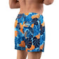 Blue Jungle Hybrid Short, Compression Lined Swim and Resort Trunk