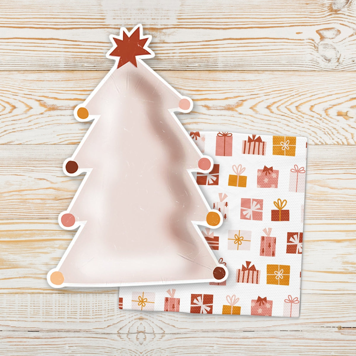 Servilletas con Icono de Regalo de Navidad