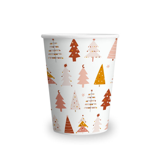 Vasos con icono de árbol de Navidad