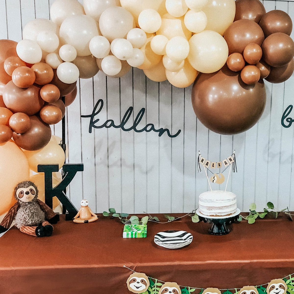 Kit de guirnalda de globos Boho natural y neutro – Rubor y moca