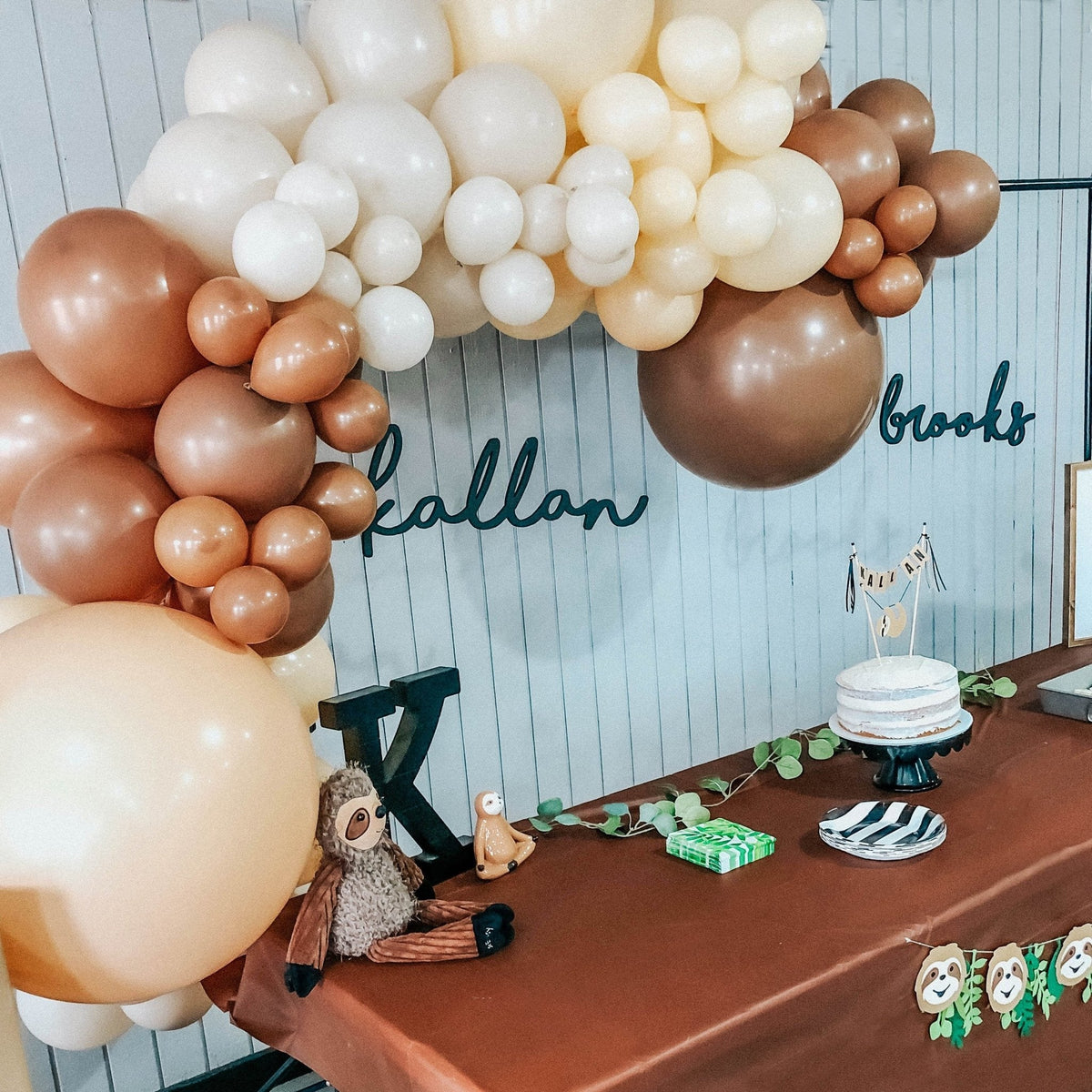 Kit de guirnalda de globos Boho natural y neutro – Rubor y moca