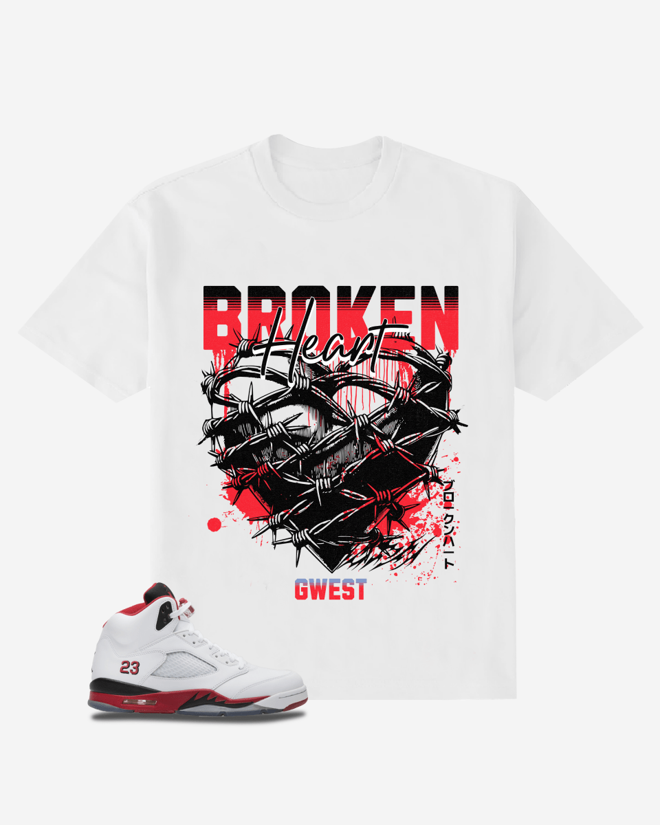 G West Broken Heart Oversized T-Shirt Mens