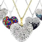 Bubble Heart Pendant in Solid Sterling Silver Made with Swarovski Elements