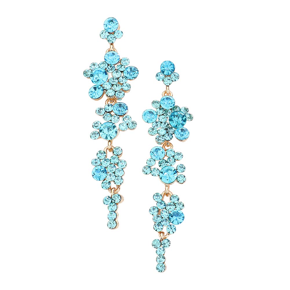 Women's Bubble Stone Cluster Dangle Evening Earrings