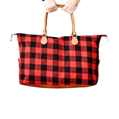 Bolso de mano/bolsa de fin de semana con estampado de cuadros búfalo