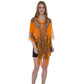 Button Detail Paisley Print V-Neck Poncho Cover Up Beachwear