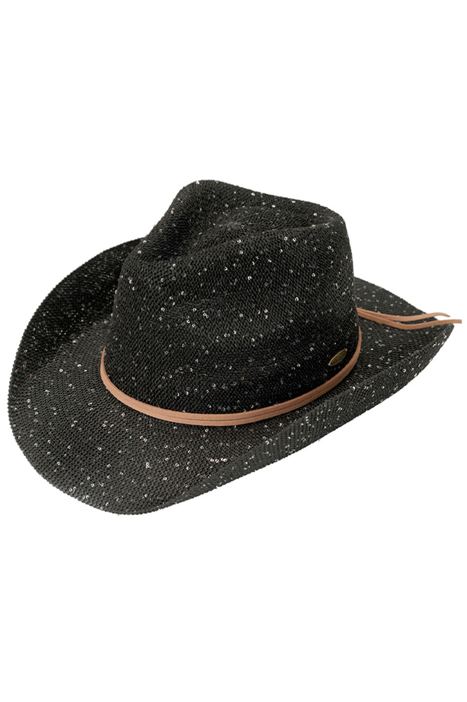 C.C Kids Suede String Band Sequin Cowboy Hat