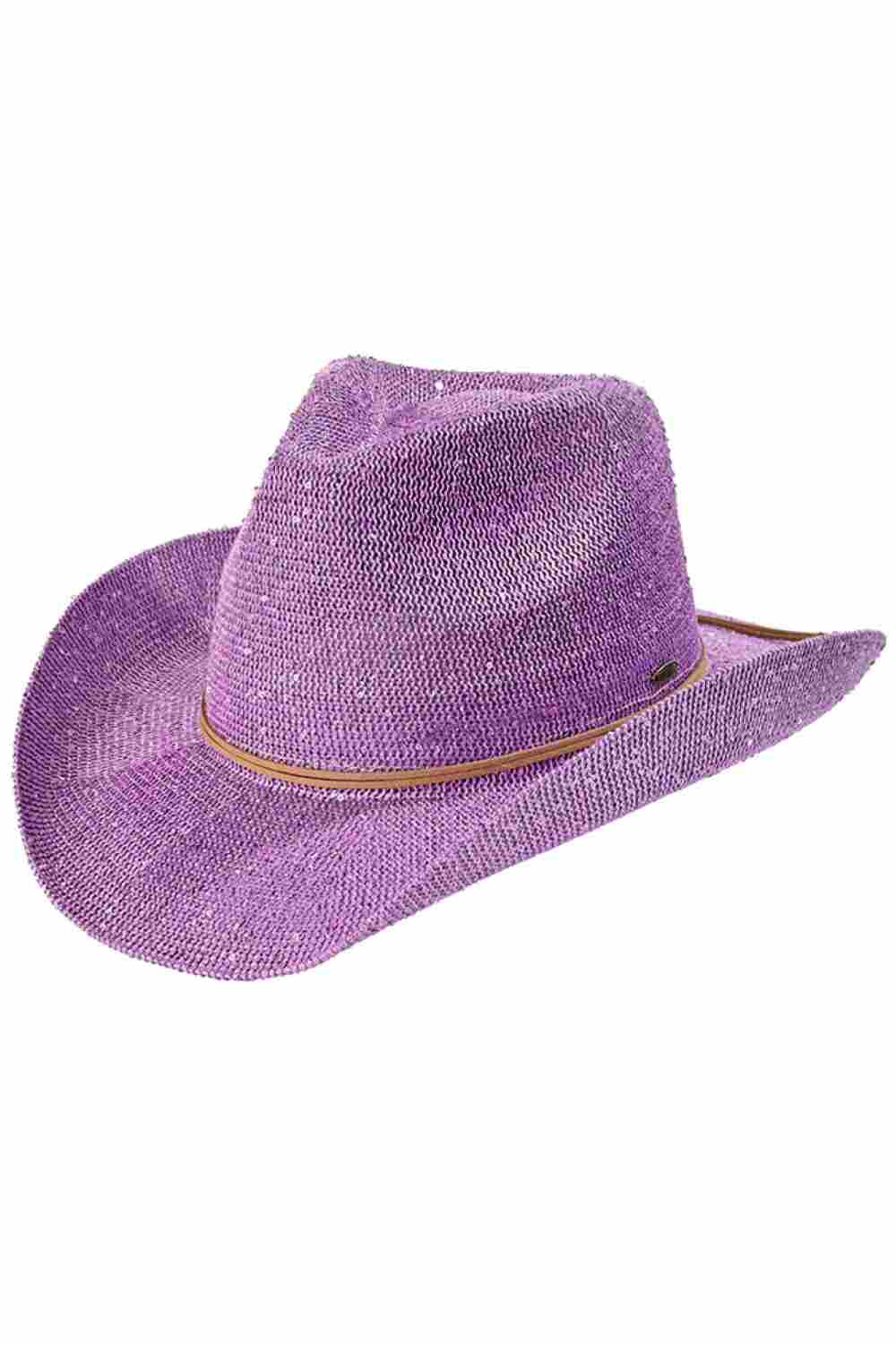 C.C Kids Suede String Band Sequin Cowboy Hat