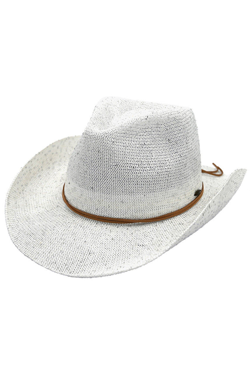 C.C Kids Suede String Band Sequin Cowboy Hat