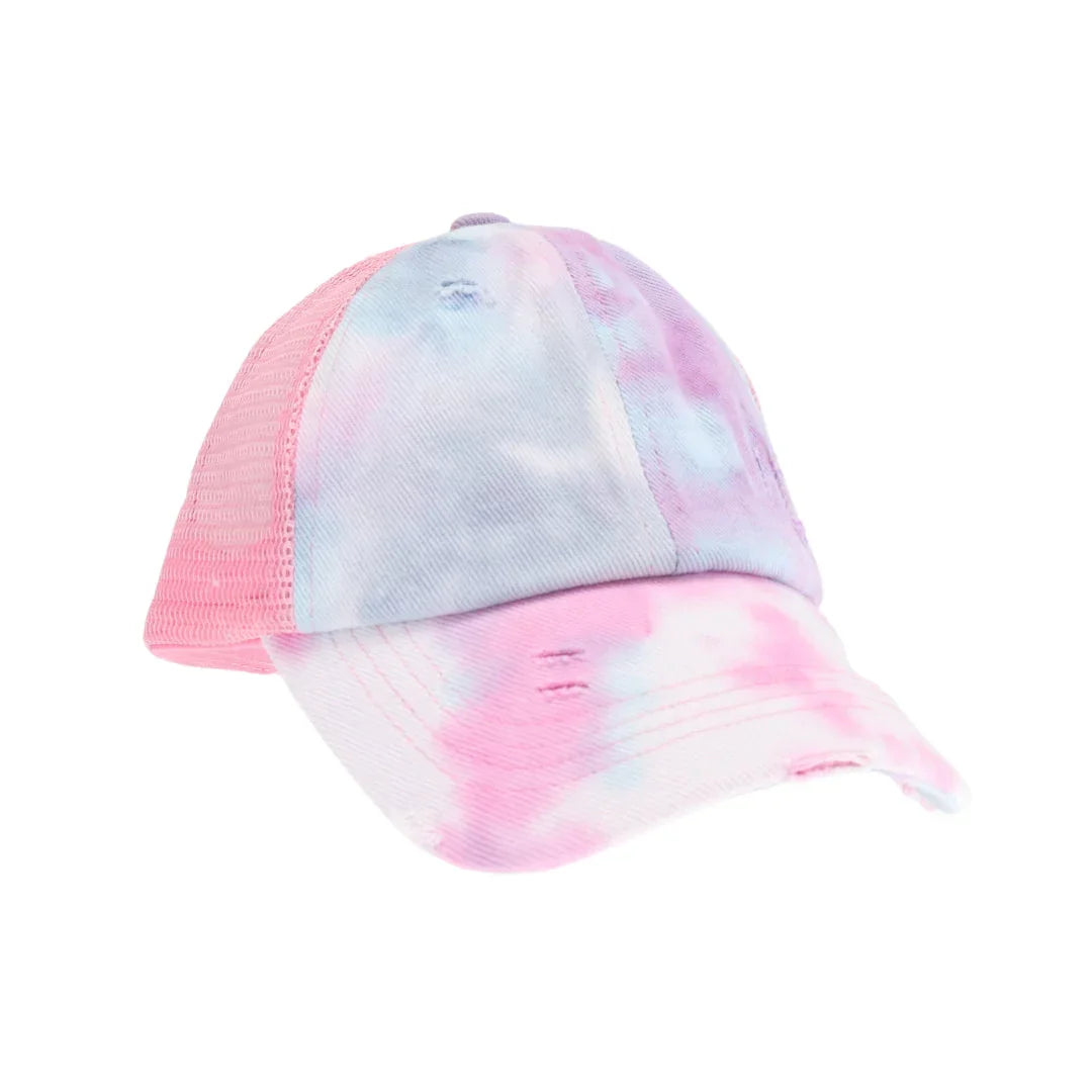 C.C Kids Tie Dye Criss-cross Pony Cap