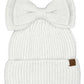 C.C Messy Bun Bow Beanie with Sequins Winter Hat