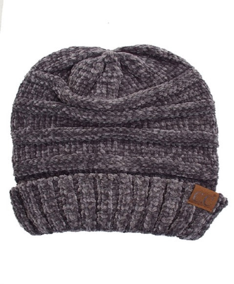 C.C Oversized Chenille Detailed Knitted Beanie Winter Hat