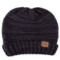 C.C Slouchy Two-Tone Detailed Knitted Beanie Winter Hat