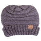 C.C Slouchy Two-Tone Detailed Knitted Beanie Winter Hat