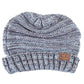 C.C Slouchy Two-Tone Detailed Knitted Beanie Winter Hat