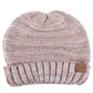 C.C Slouchy Two-Tone Detailed Knitted Beanie Winter Hat