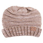 C.C Slouchy Two-Tone Detailed Knitted Beanie Winter Hat