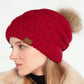 C.C Tilted Whip Stitch Slouch Beanie Faux Fur Pom Pom Hat
