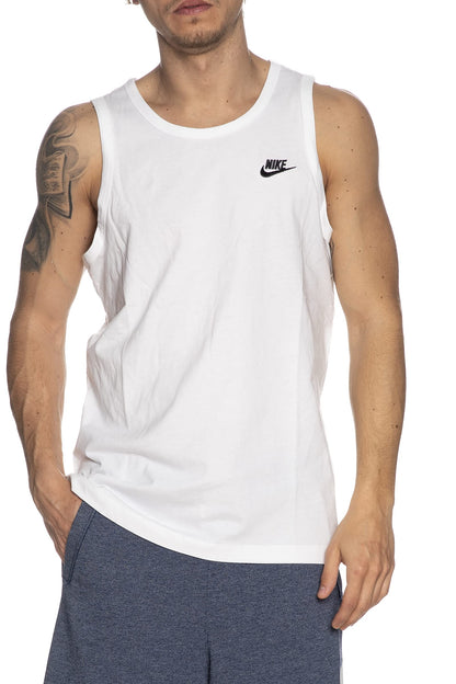 Nike Camiseta sin mangas Club para hombre (XXG Blanco/Negro)