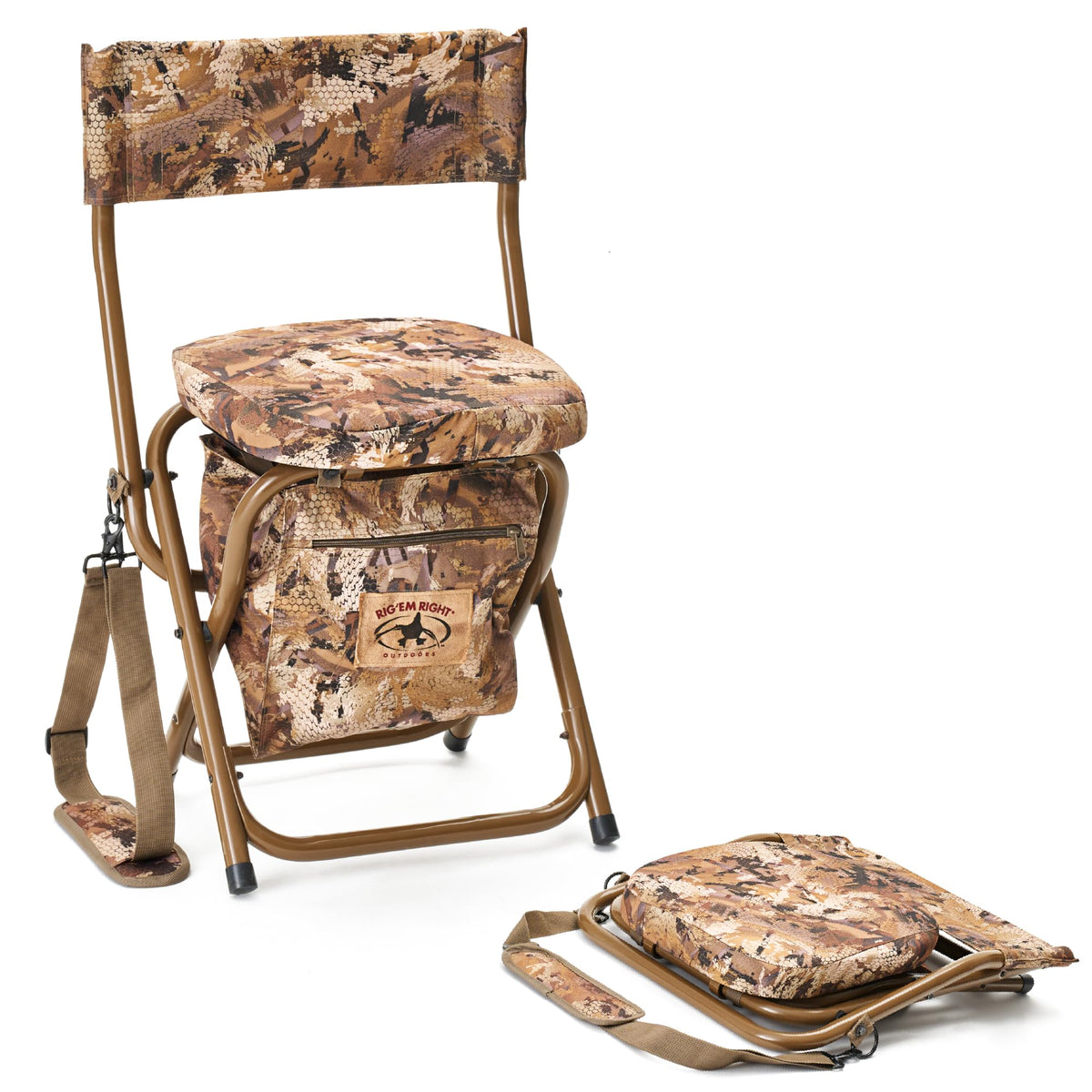 RigEm Right Waterfowl Hyde Taburete de caza para persianas y caza de palomas Gore Optifade Marsh