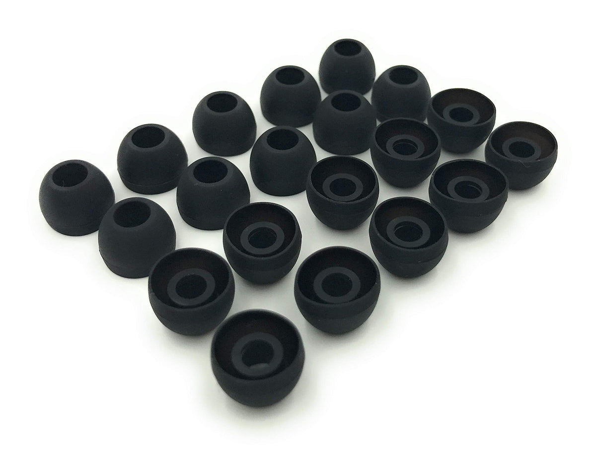 Earbudz 10 pares de almohadillas de silicona medianas de repuesto para auriculares – Negro