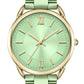 Reloj de mujer Bisley Gold Watch con correa metálica color menta y manecillas analógicas