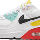 Nike Air Max 90 Womens Shoes (FZ3622-100 White/Pink Foam/Bright Crimson/Black) Size 9