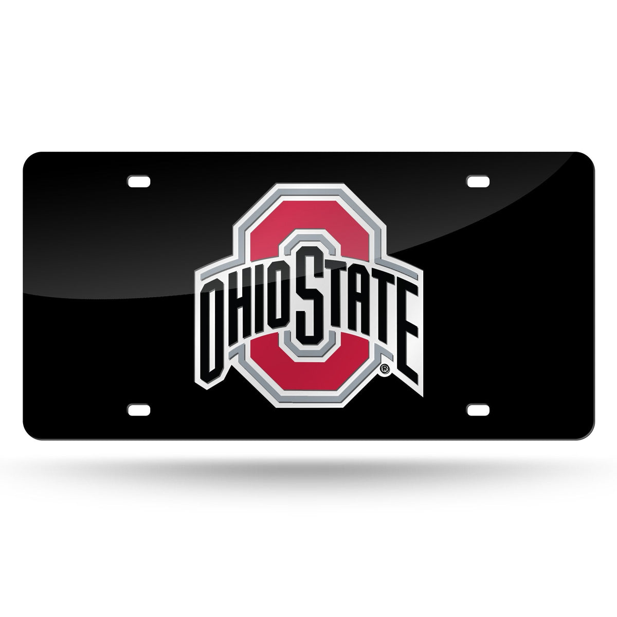 Rico Industries NCAA Ohio State Buckeyes Placa de matrícula metálica con incrustaciones láser 6 x 12 pulgadas