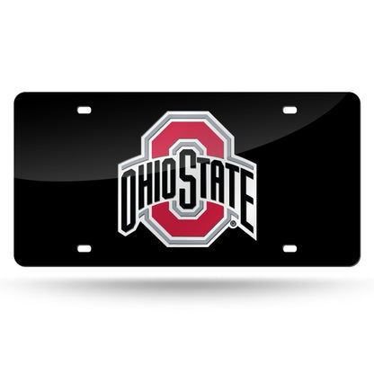 Rico Industries NCAA Ohio State Buckeyes Placa de matrícula metálica con incrustaciones láser 6 x 12 pulgadas