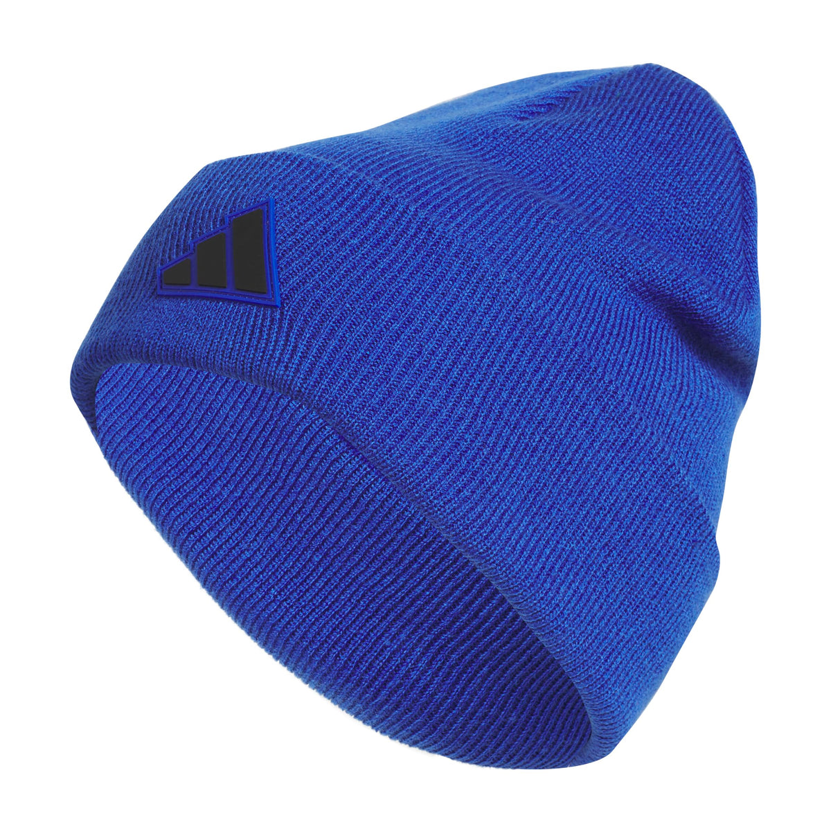 Gorro/gorra de punto acrílico con vuelta holgado de ajuste alto Adidas para hombre, ideal para el invierno, en azul real/negro