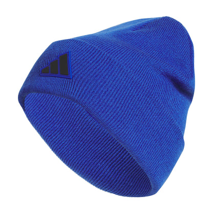 Gorro/gorra de punto acrílico con vuelta holgado de ajuste alto Adidas para hombre, ideal para el invierno, en azul real/negro