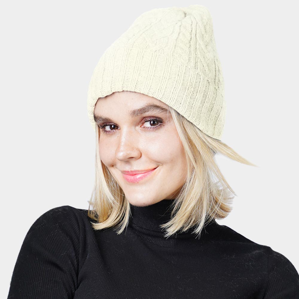 Cable Knit Cuff Beanie Hat