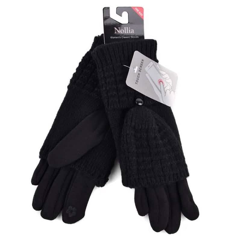 Guantes de invierno bonitos de punto trenzado para mujer