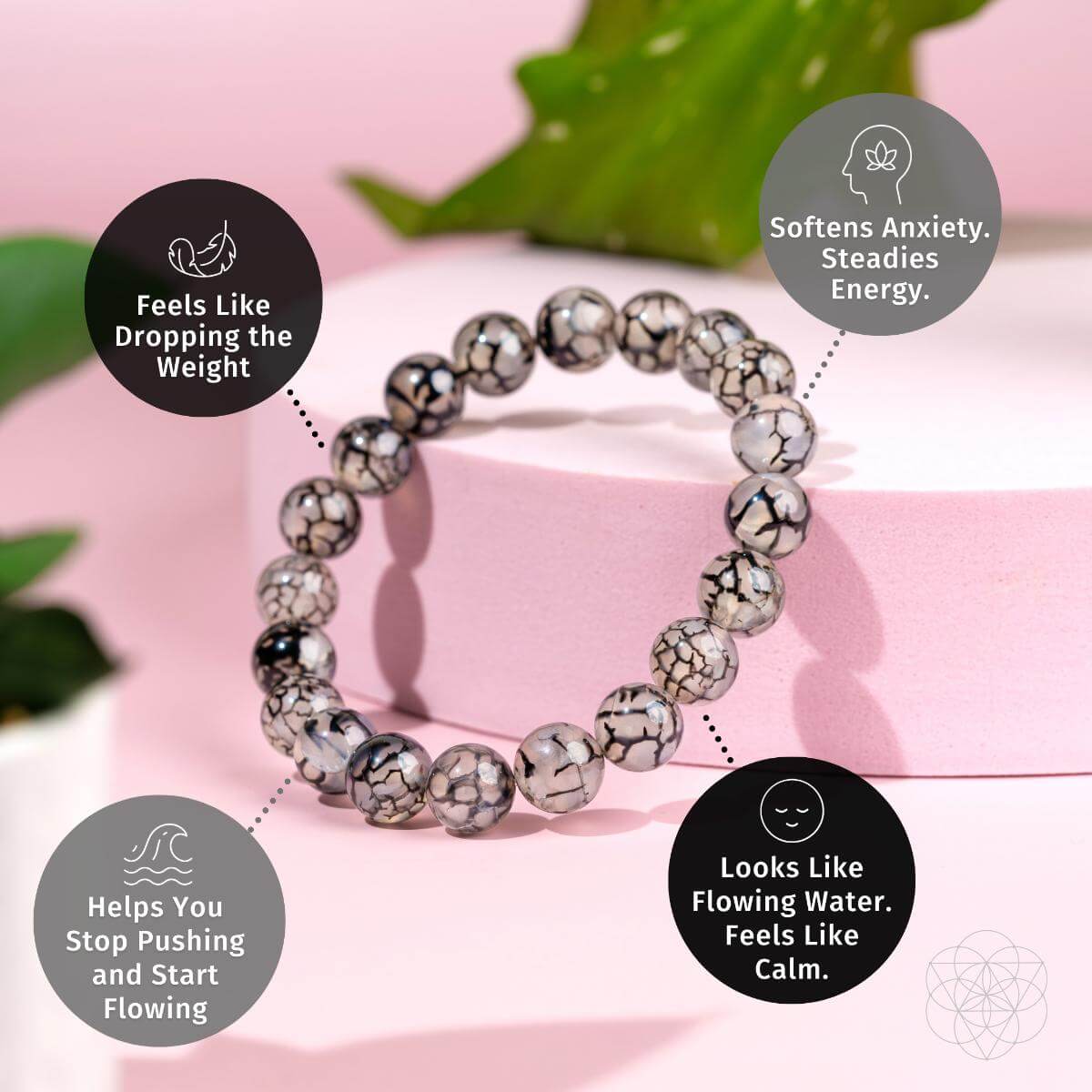 Calma en el Caos - Pulsera de Ágata de Río