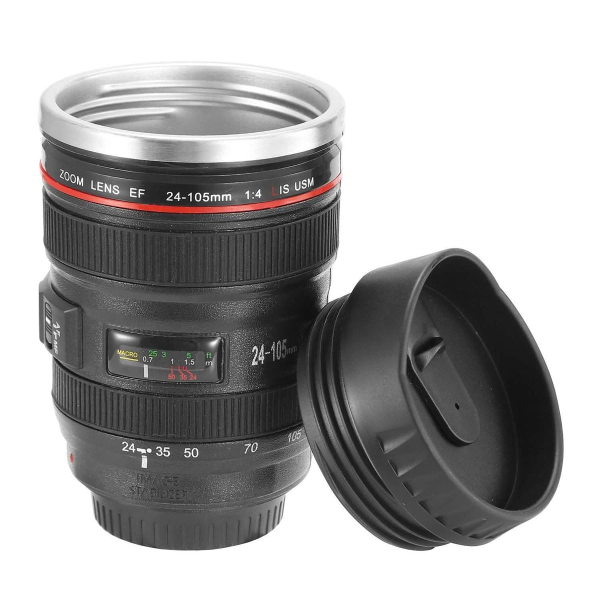 Taza de café con forma de objetivo de cámara de 400 ml