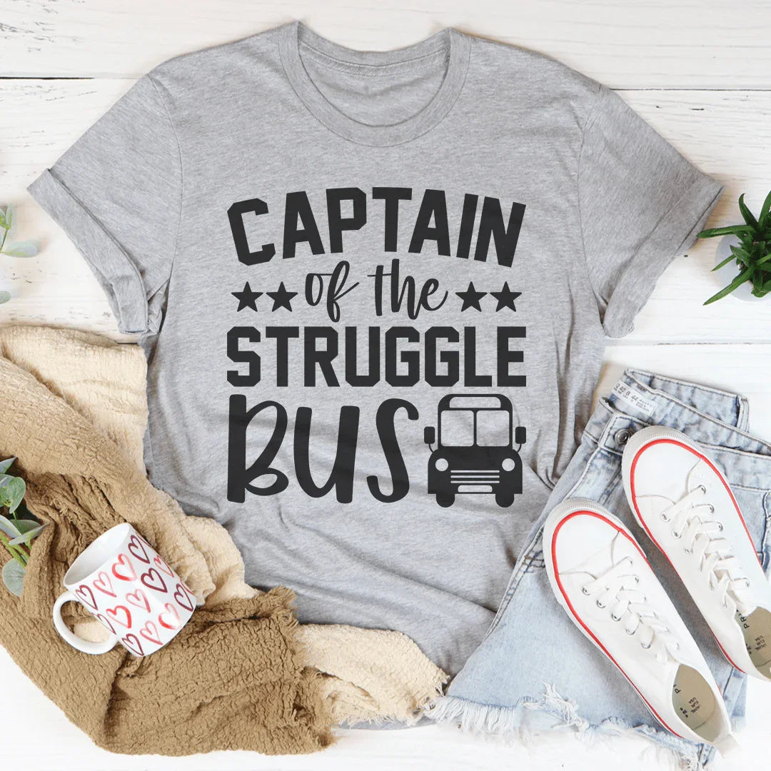 Busy Mom Humor Graphic T-Shirt – "Captain Of The Struggle Bus"