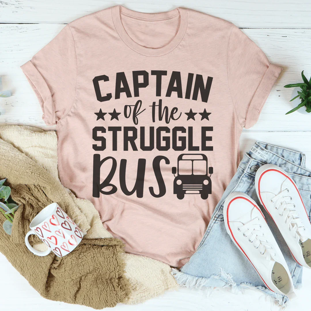 Busy Mom Humor Graphic T-Shirt – "Captain Of The Struggle Bus"