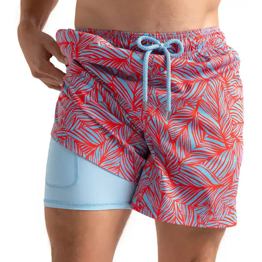 Short cautivo híbrido, forro de compresión para baño y playa