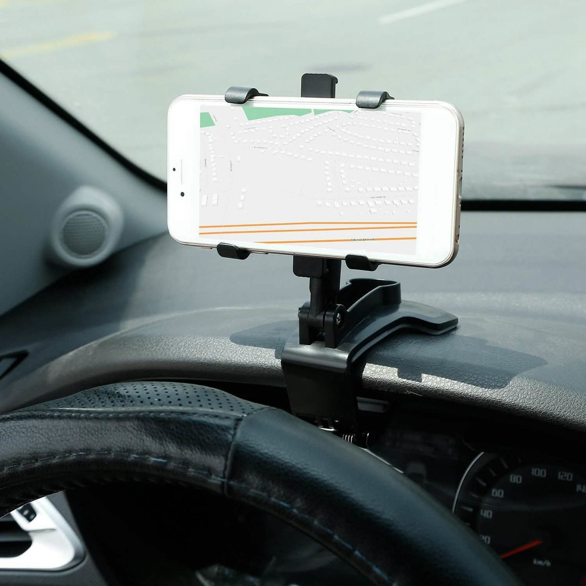 Soporte de teléfono antideslizante para salpicadero de coche con rotación de 360°
