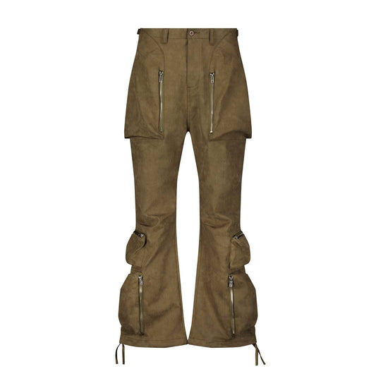 Pantalones Cargo Anchos Caqui