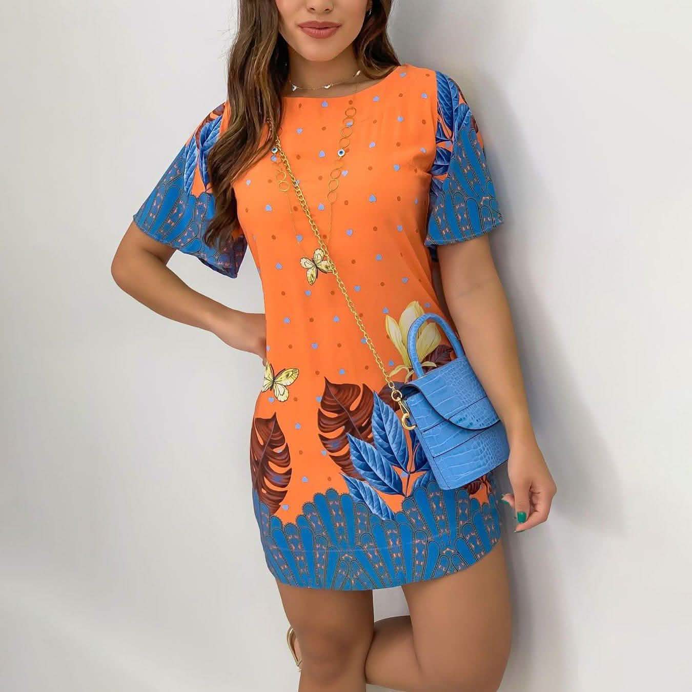 Vestido casual de verano de manga corta para mujer
