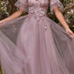 Cinderella Divine CB080 Long Strapless Tulle Floral Ball Gown