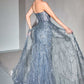 Cinderella Divine CB095 Strapless Lace Fitted Gown with Over Skirt
