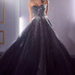 Ladivine CB114 Long Strapless Formal Gown with Jewel Accents