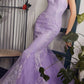 Cinderella Divine CC2279 Vestido largo de sirena con estampado de purpurina