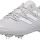 adidas Mens Adizero Afterburner 8 Baseball Shoe Team Light Grey/White/Silver Metallic 7.5