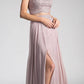 Cinderella Divine CD0113 Illusion Beaded Formal Gown Cap Sleeves